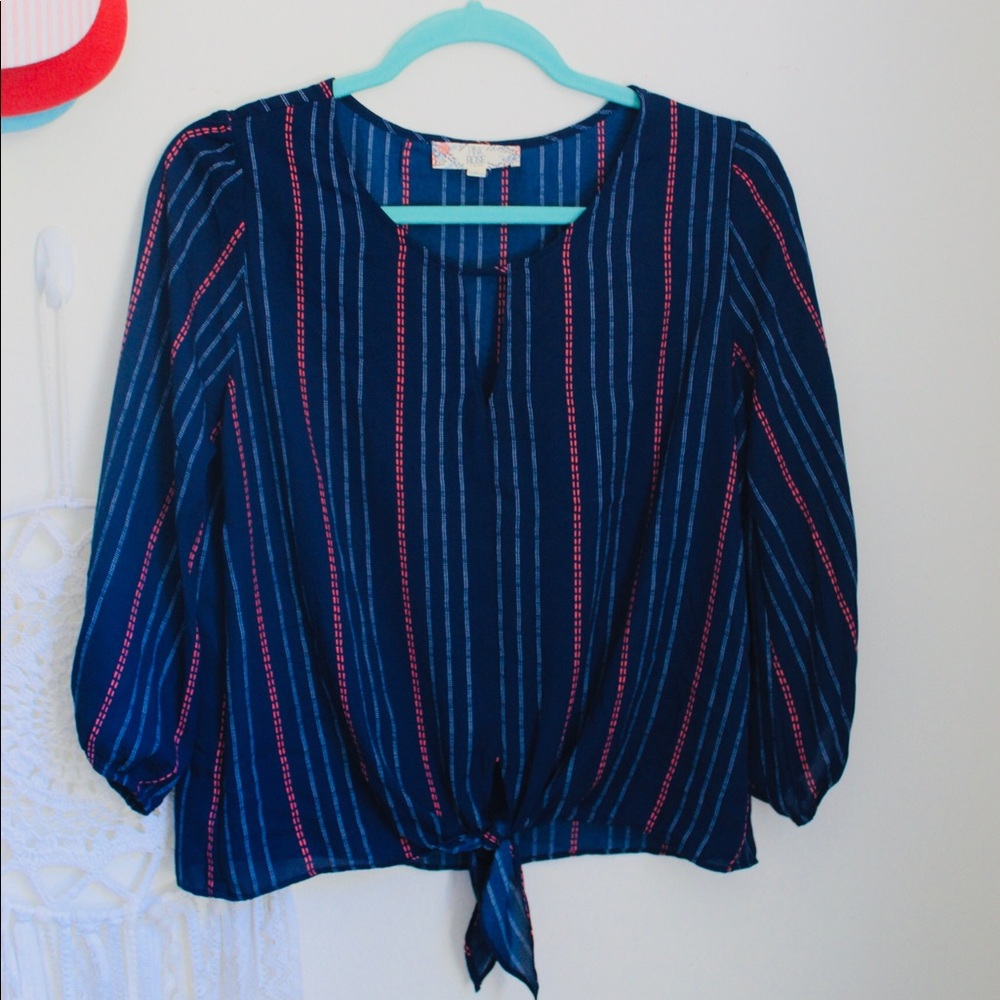 Navy Detailed Blouse